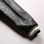 Men Hip Hop Sheep skin Varsity Jacket Embroidered Diamond Classic Casual - StepByStep