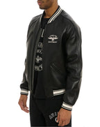 Men Hip Hop Sheep skin Varsity Jacket Embroidered Diamond Classic Casual - StepByStep