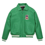 Men Hip Hop Sheep skin Varsity Jacket Embroidered Diamond Classic Casual - StepByStep