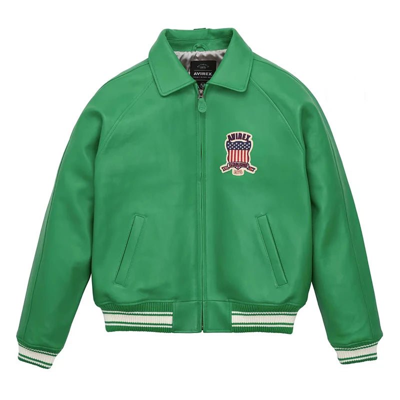 Men Hip Hop Sheep skin Varsity Jacket Embroidered Diamond Classic Casual - StepByStep