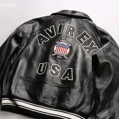 Men Hip Hop Sheep skin Varsity Jacket Embroidered Diamond Classic Casual - StepByStep
