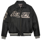 Men Hip Hop Sheep skin Varsity Jacket Embroidered Diamond Classic Casual - StepByStep