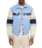 Men Hip Hop Sheep skin Varsity Jacket Embroidered Diamond Classic Casual - StepByStep
