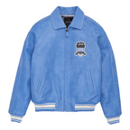 Men Hip Hop Sheep skin Varsity Jacket Embroidered Diamond Classic Casual - StepByStep