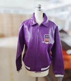 Men Hip Hop Sheep skin Varsity Jacket Embroidered Diamond Classic Casual - StepByStep