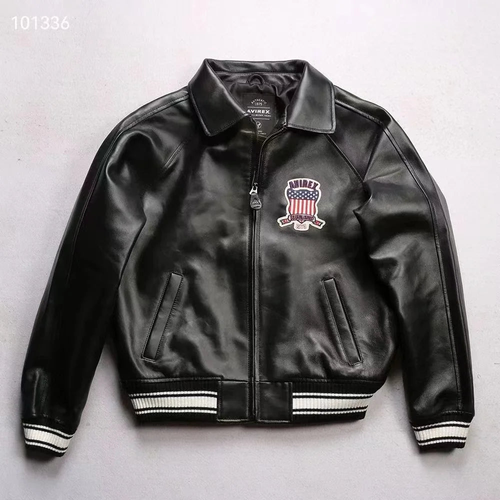 Men Hip Hop Sheep skin Varsity Jacket Embroidered Diamond Classic Casual - StepByStep