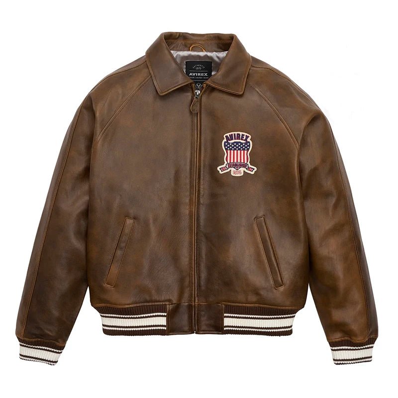 Men Hip Hop Sheep skin Varsity Jacket Embroidered Diamond Classic Casual - StepByStep