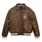 Men Hip Hop Sheep skin Varsity Jacket Embroidered Diamond Classic Casual - StepByStep