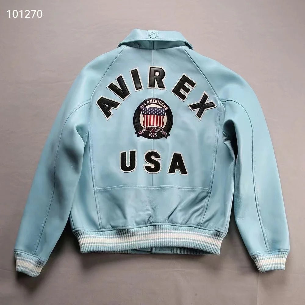 Men Hip Hop Sheep skin Varsity Jacket Embroidered Diamond Classic Casual - StepByStep