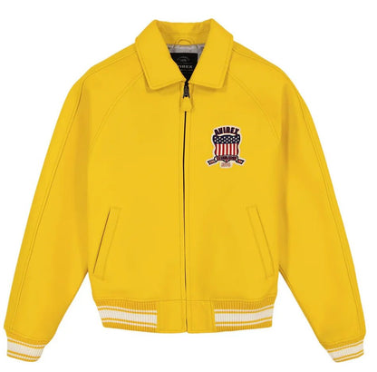 Men Hip Hop Sheep skin Varsity Jacket Embroidered Diamond Classic Casual - StepByStep