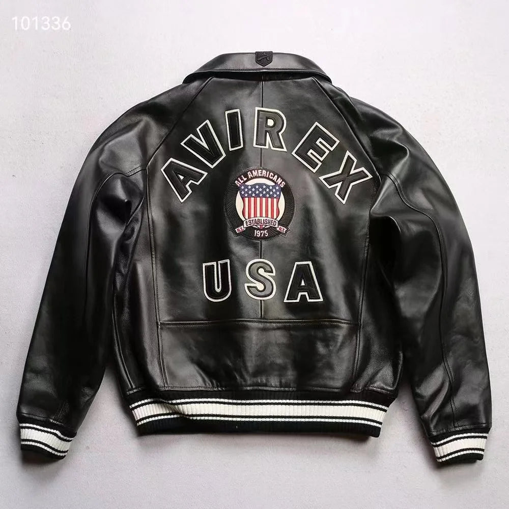 Men Hip Hop Sheep skin Varsity Jacket Embroidered Diamond Classic Casual - StepByStep