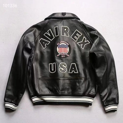 Men Hip Hop Sheep skin Varsity Jacket Embroidered Diamond Classic Casual - StepByStep