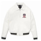 Men Hip Hop Sheep skin Varsity Jacket Embroidered Diamond Classic Casual - StepByStep