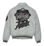 Men Hip Hop Sheep skin Varsity Jacket Embroidered Diamond Classic Casual - StepByStep