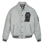Men Hip Hop Sheep skin Varsity Jacket Embroidered Diamond Classic Casual - StepByStep