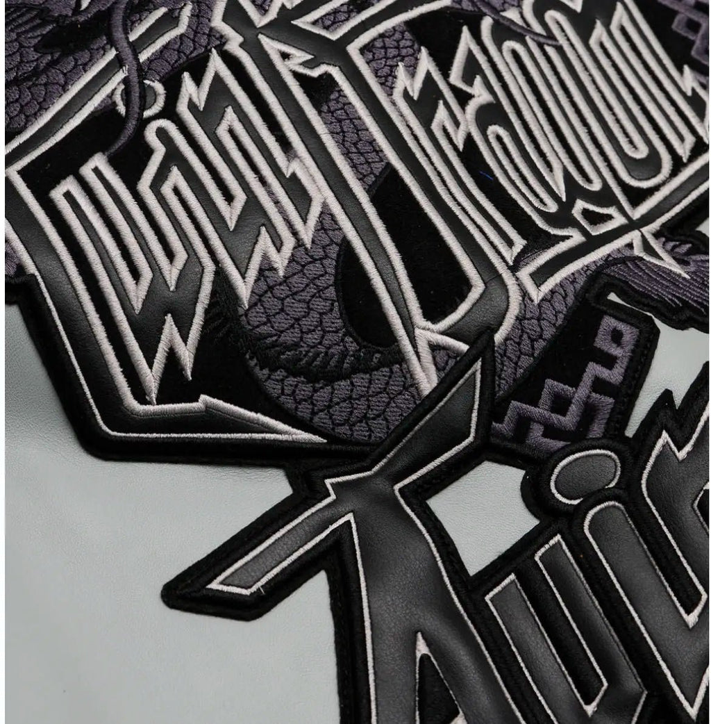 Men Hip Hop Sheep skin Varsity Jacket Embroidered Diamond Classic Casual - StepByStep