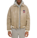 Men Hip Hop Sheep skin Varsity Jacket Embroidered Diamond Classic Casual - StepByStep