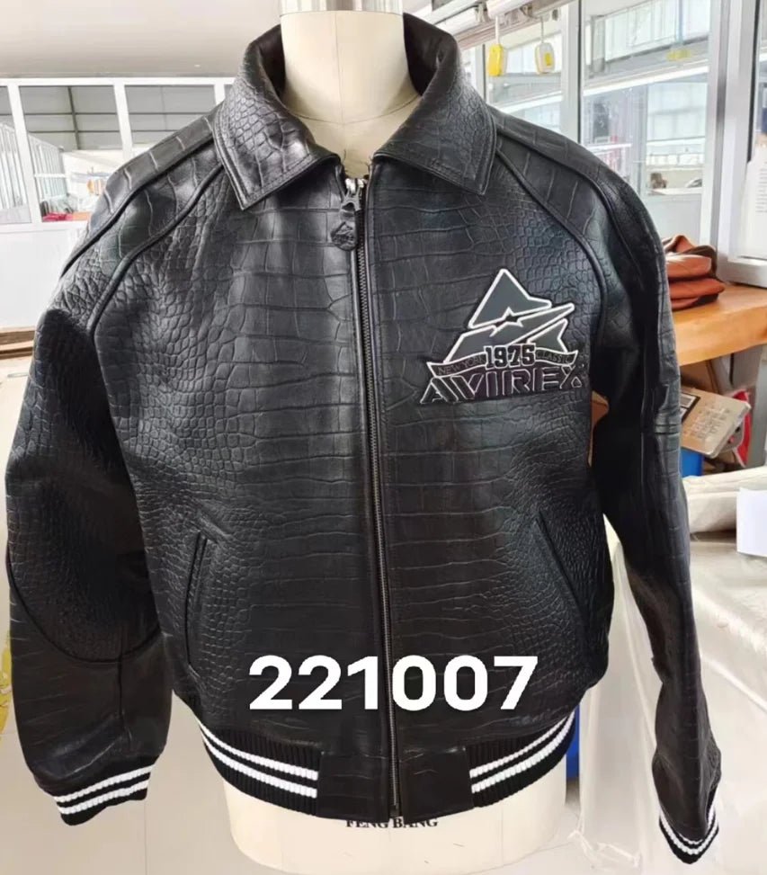 Men Hip Hop Sheep skin Varsity Jacket Embroidered Diamond Classic Casual - StepByStep