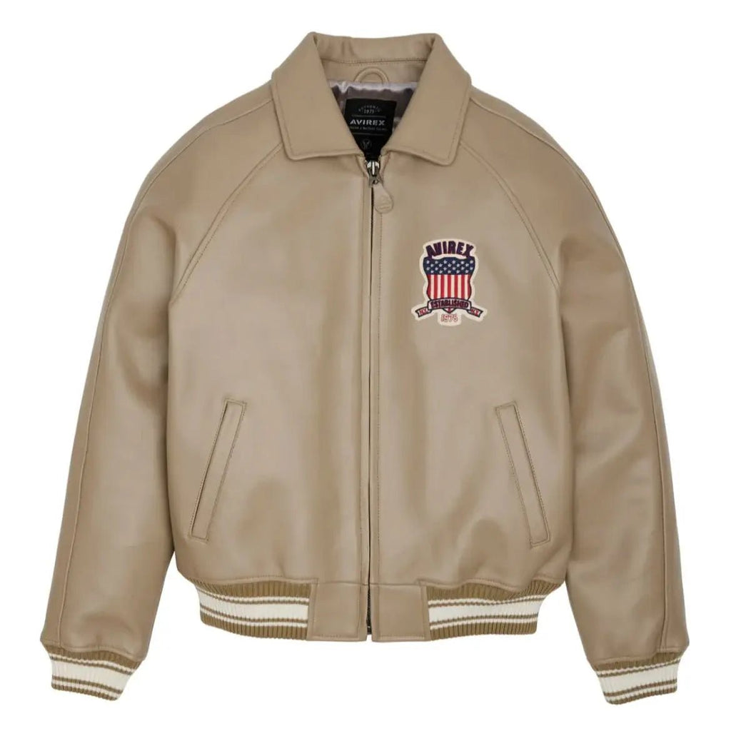 Men Hip Hop Sheep skin Varsity Jacket Embroidered Diamond Classic Casual - StepByStep