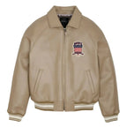 Men Hip Hop Sheep skin Varsity Jacket Embroidered Diamond Classic Casual - StepByStep