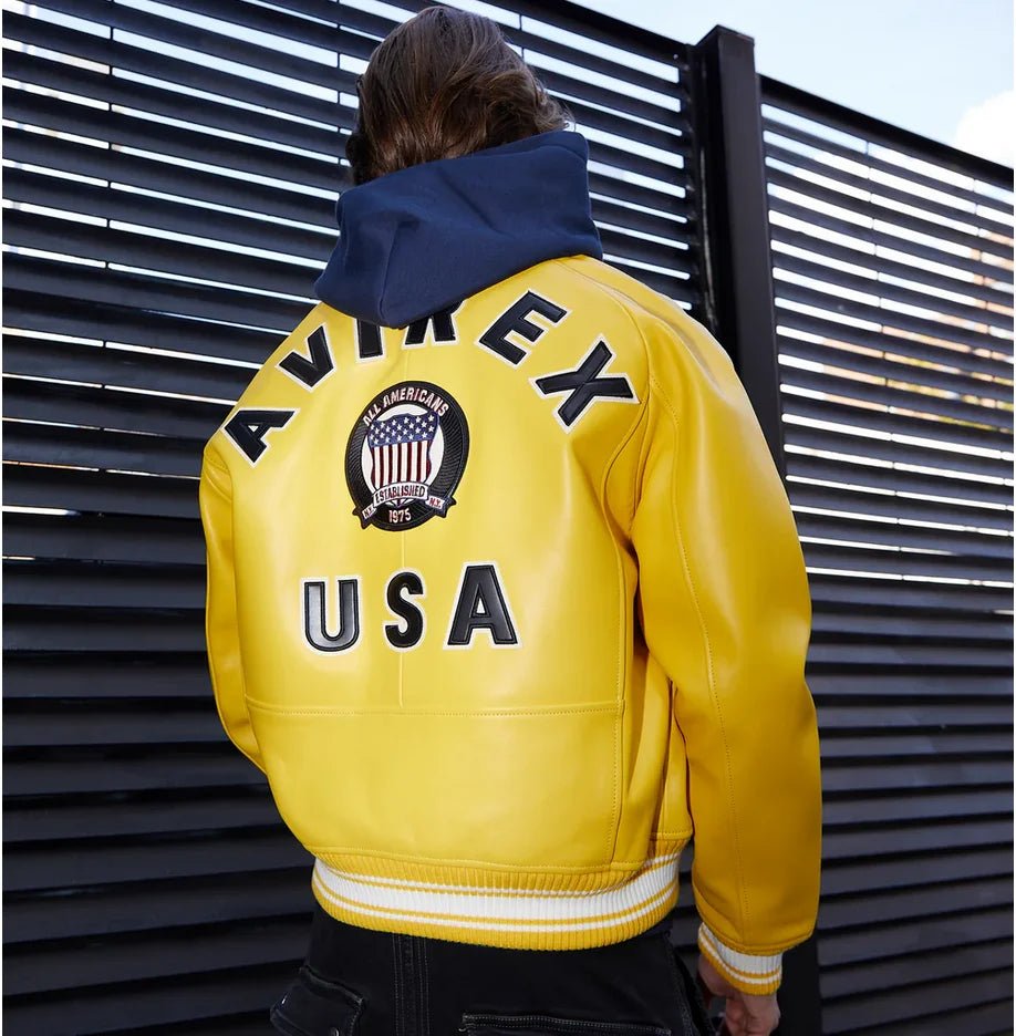 Men Hip Hop Sheep skin Varsity Jacket Embroidered Diamond Classic Casual - StepByStep