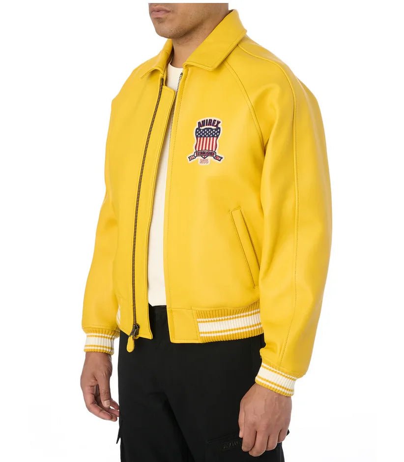 Men Hip Hop Sheep skin Varsity Jacket Embroidered Diamond Classic Casual - StepByStep