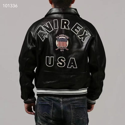Men Hip Hop Sheep skin Varsity Jacket Embroidered Diamond Classic Casual - StepByStep
