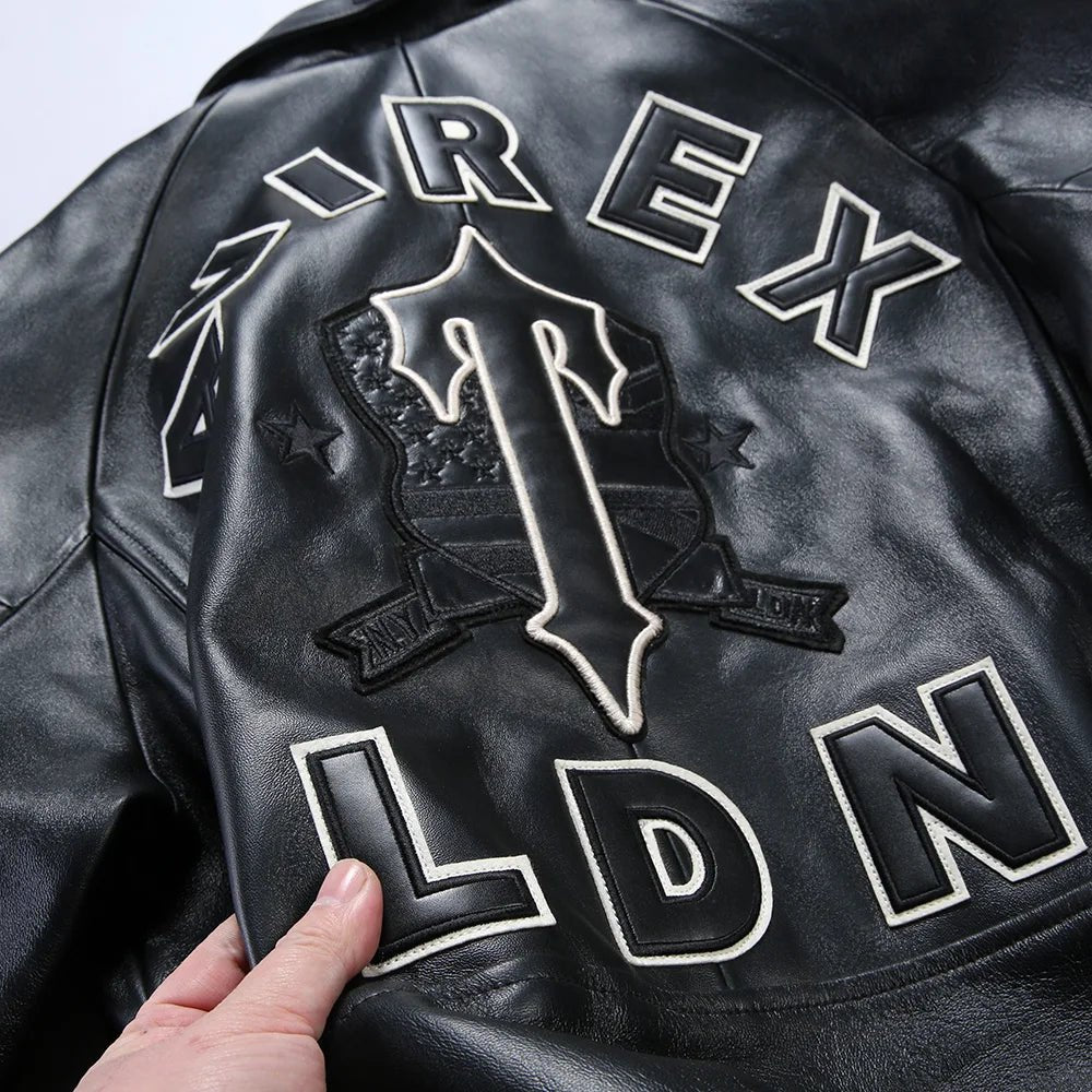 Men Hip Hop Sheep skin Varsity Jacket Embroidered Diamond Classic Casual - StepByStep