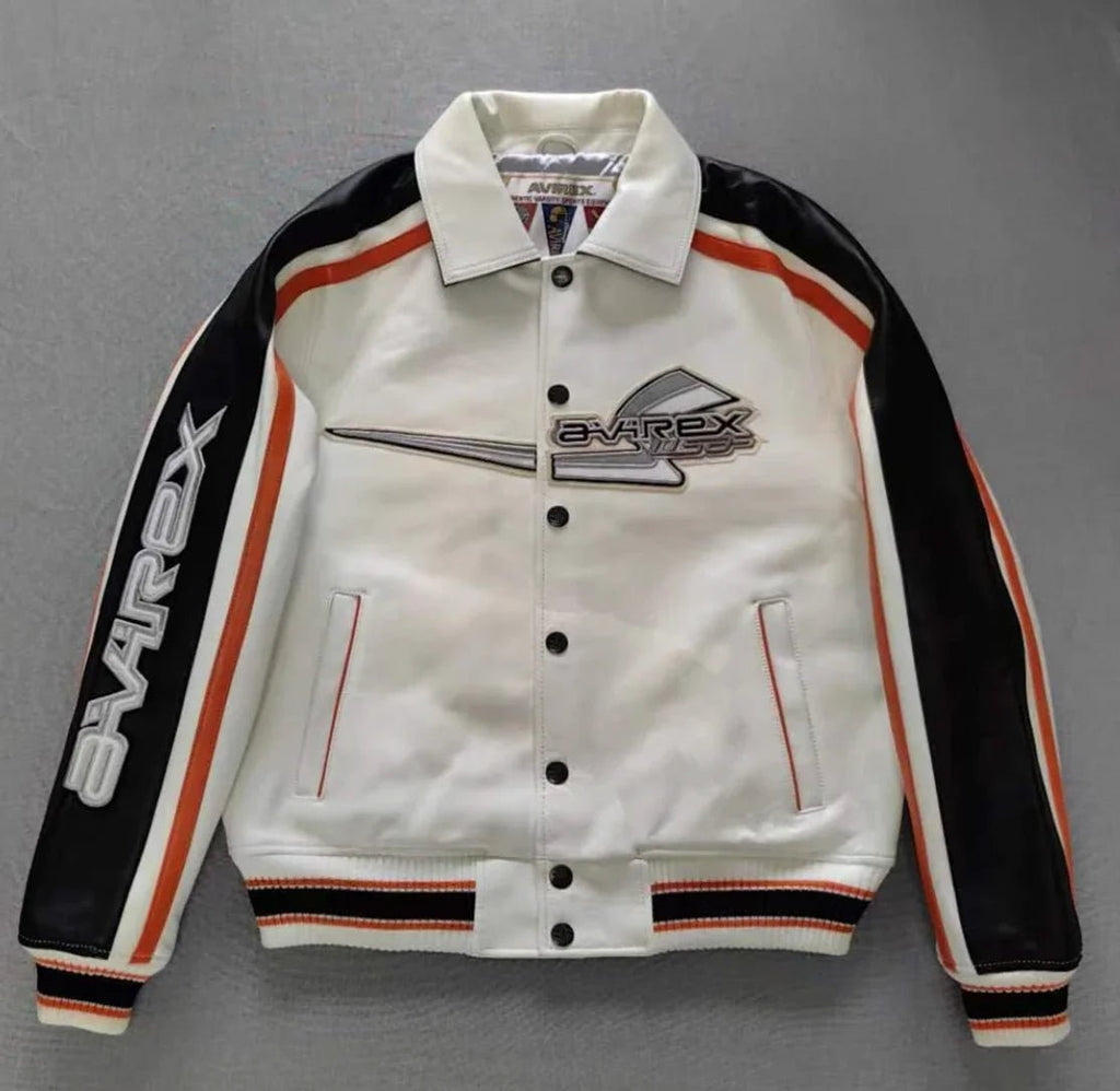 Men Hip Hop Sheep skin Varsity Jacket Embroidered Diamond Classic Casual - StepByStep