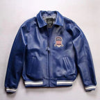 Men Hip Hop Sheep skin Varsity Jacket Embroidered Diamond Classic Casual - StepByStep