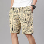Mens 100% Cotton Shorts Elastic Waist Casual Shorts Printed Beach Shorts Relaxed Fit Running Shorts Cotton Sweat Shorts - StepByStepNow
