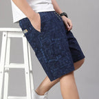 Mens 100% Cotton Shorts Elastic Waist Casual Shorts Printed Beach Shorts Relaxed Fit Running Shorts Cotton Sweat Shorts - StepByStepNow