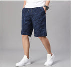 Mens 100% Cotton Shorts Elastic Waist Casual Shorts Printed Beach Shorts Relaxed Fit Running Shorts Cotton Sweat Shorts - StepByStepNow