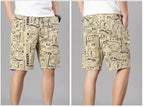 Mens 100% Cotton Shorts Elastic Waist Casual Shorts Printed Beach Shorts Relaxed Fit Running Shorts Cotton Sweat Shorts - StepByStepNow