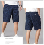 Mens 100% Cotton Shorts Elastic Waist Casual Shorts Printed Beach Shorts Relaxed Fit Running Shorts Cotton Sweat Shorts - StepByStepNow