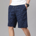 Mens 100% Cotton Shorts Elastic Waist Casual Shorts Printed Beach Shorts Relaxed Fit Running Shorts Cotton Sweat Shorts - StepByStepNow