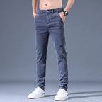 Men's 2026 Spring/Summer Business Pants - Slim Fit Elastic Cotton Casual Trousers - StepByStepNow