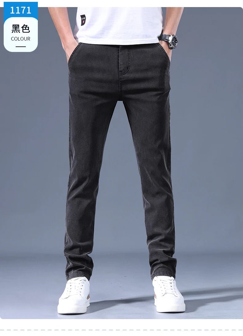 Men's 2026 Spring/Summer Business Pants - Slim Fit Elastic Cotton Casual Trousers - StepByStepNow