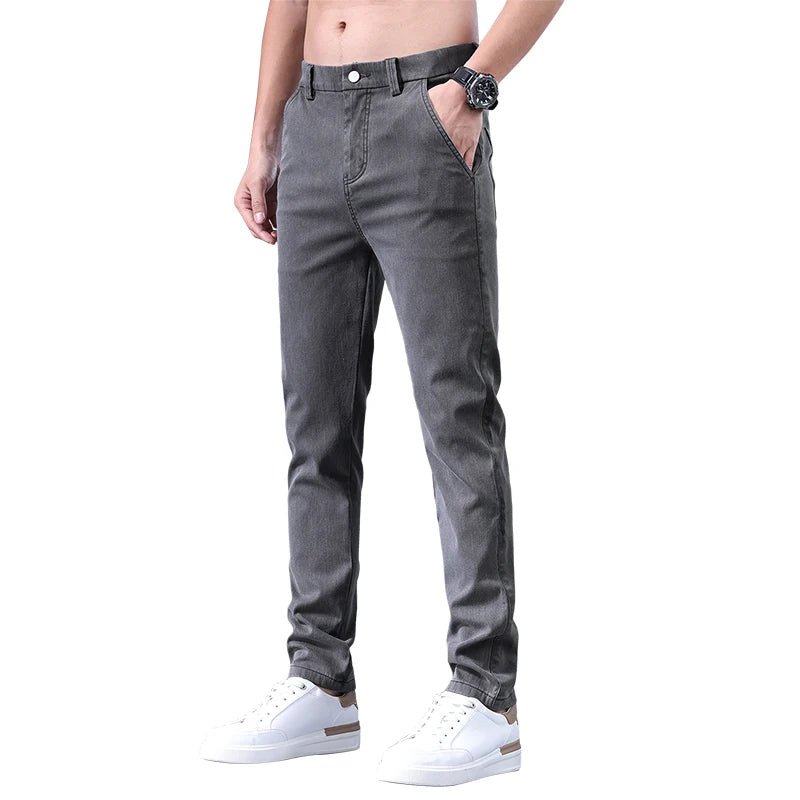 Men's 2026 Spring/Summer Business Pants - Slim Fit Elastic Cotton Casual Trousers - StepByStepNow