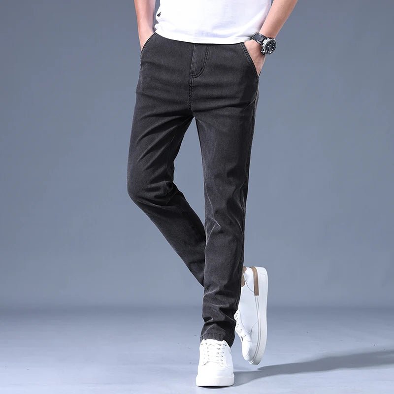 Men's 2026 Spring/Summer Business Pants - Slim Fit Elastic Cotton Casual Trousers - StepByStepNow