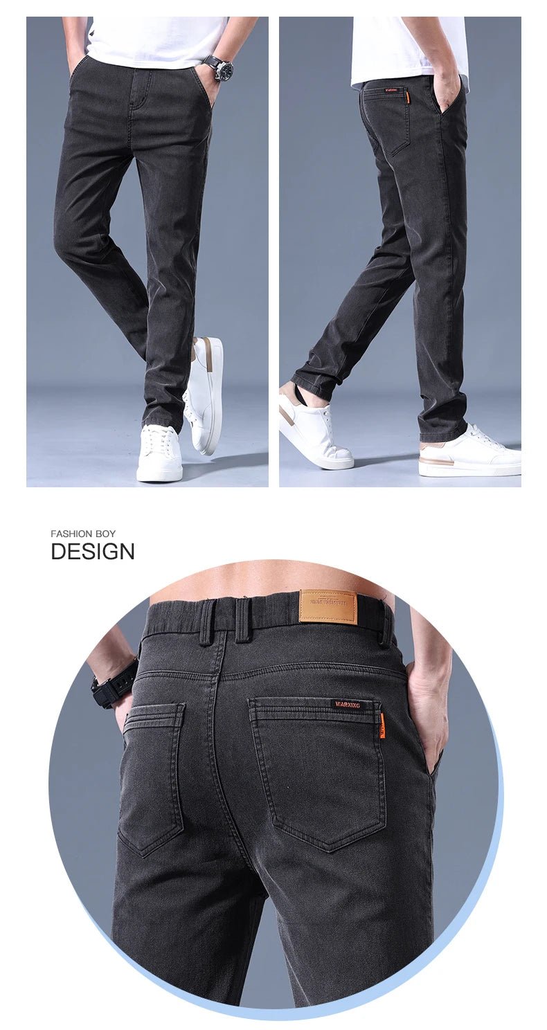 Men's 2026 Spring/Summer Business Pants - Slim Fit Elastic Cotton Casual Trousers - StepByStepNow