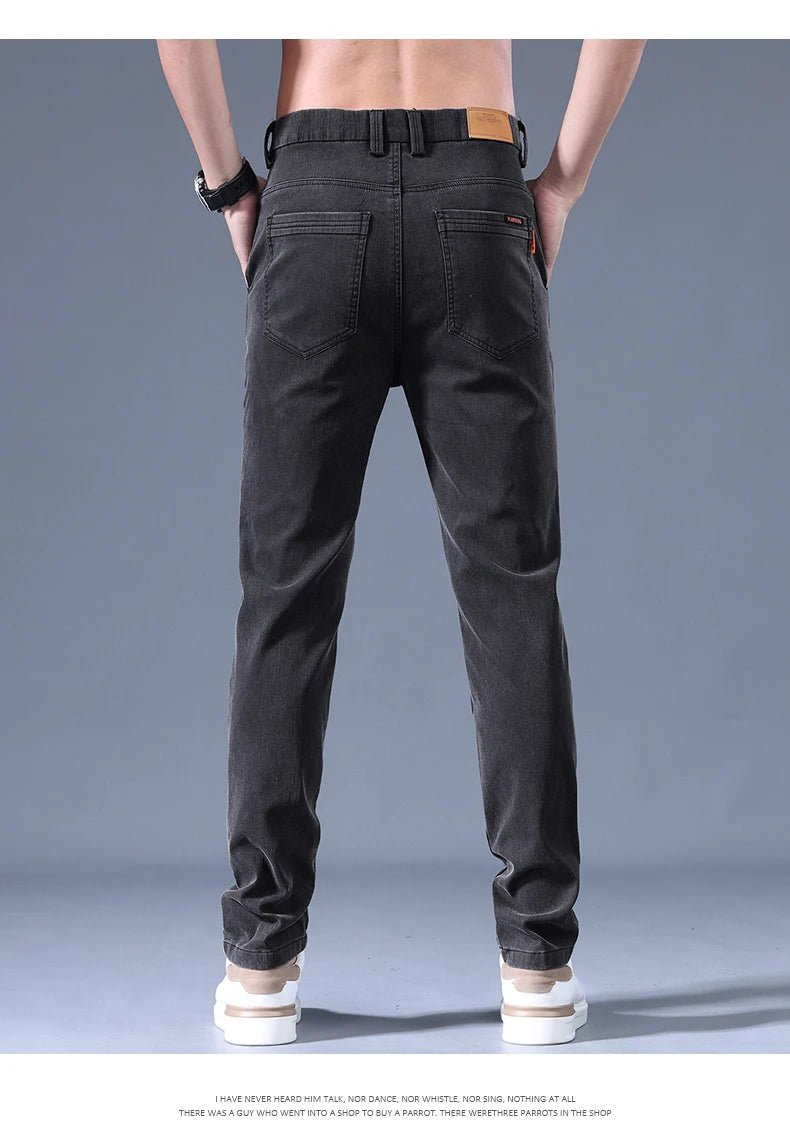Men's 2026 Spring/Summer Business Pants - Slim Fit Elastic Cotton Casual Trousers - StepByStepNow