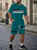 Men's 3D Printed Short - Sleeve Suit - Breathable Outdoor Streetwear Casual Set | StepbyStepNow - StepByStepNow