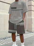 Men's 3D Printed Short - Sleeve Suit - Breathable Outdoor Streetwear Casual Set | StepbyStepNow - StepByStepNow