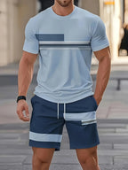 Men's 3D Printed Short - Sleeve Suit - Breathable Outdoor Streetwear Casual Set | StepbyStepNow - StepByStepNow