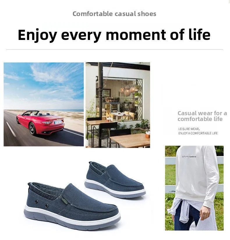 Men's Beijing Cloth Shoes Single Shoe Spring Autumn Breathable Comfortable Soft Bottom Anti - slip Casual Canvas Shoes - StepByStepNow