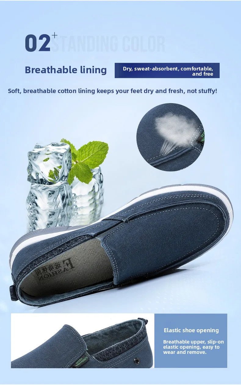 Men's Beijing Cloth Shoes Single Shoe Spring Autumn Breathable Comfortable Soft Bottom Anti - slip Casual Canvas Shoes - StepByStepNow