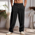 Men's Breathable Cotton - Linen Trousers - Loose Straight Leg Beach &amp; Street Pants | StepbyStepNow - StepByStepNow