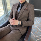 Men's British - Korean Plaid 3 - Piece Suit - Slim Fit Business Set - StepByStepNow