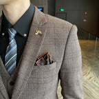 Men's British - Korean Plaid 3 - Piece Suit - Slim Fit Business Set - StepByStepNow